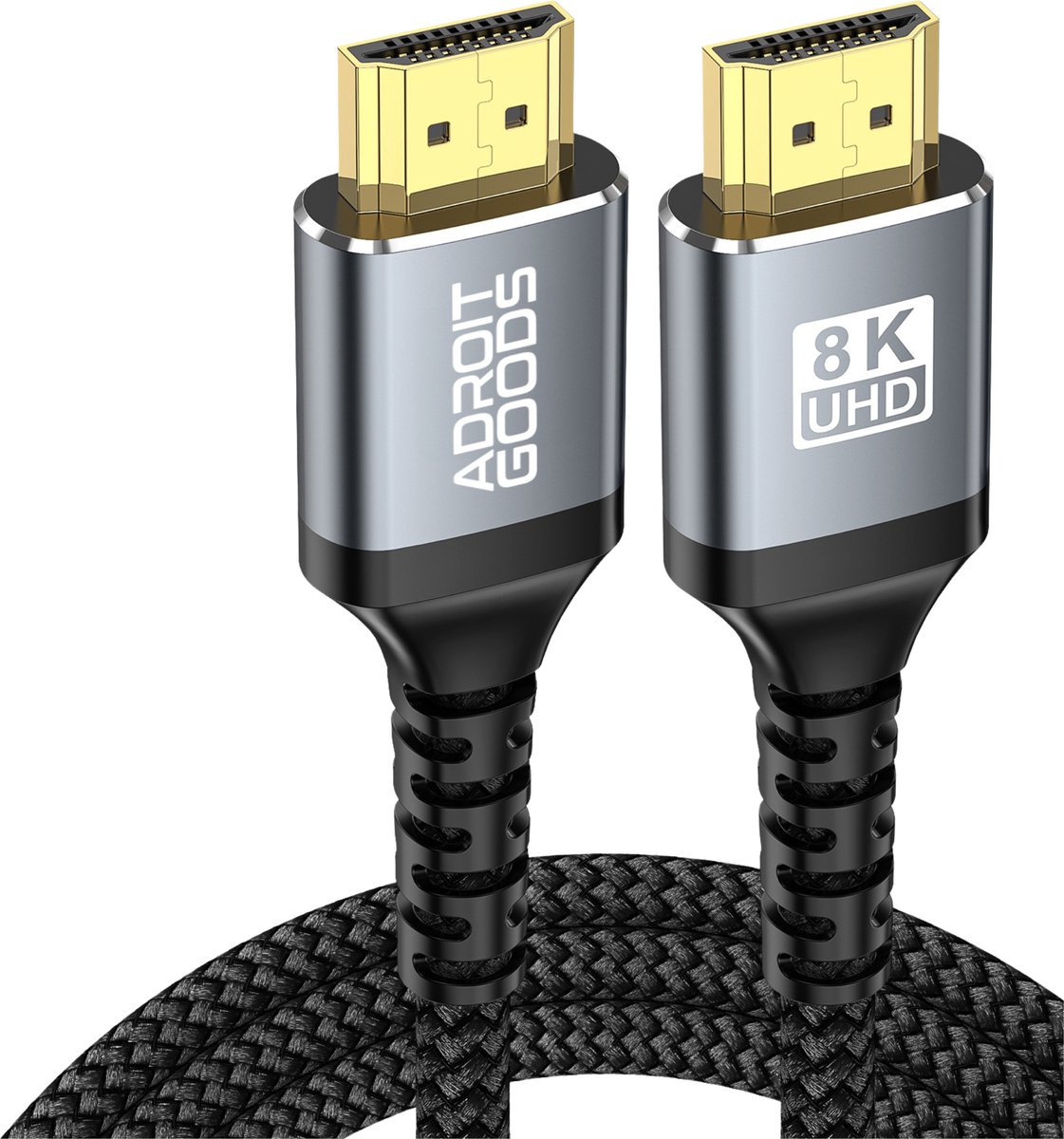 AdroitGoods Ultra High Speed HDMI 2.1 Kabel – 8K 60Hz, 4K 120Hz, 48Gbps, HDR & eARC – Premium Gevlochten HDMI Kabel voor TV, Gaming en Home Cinema - 2 m