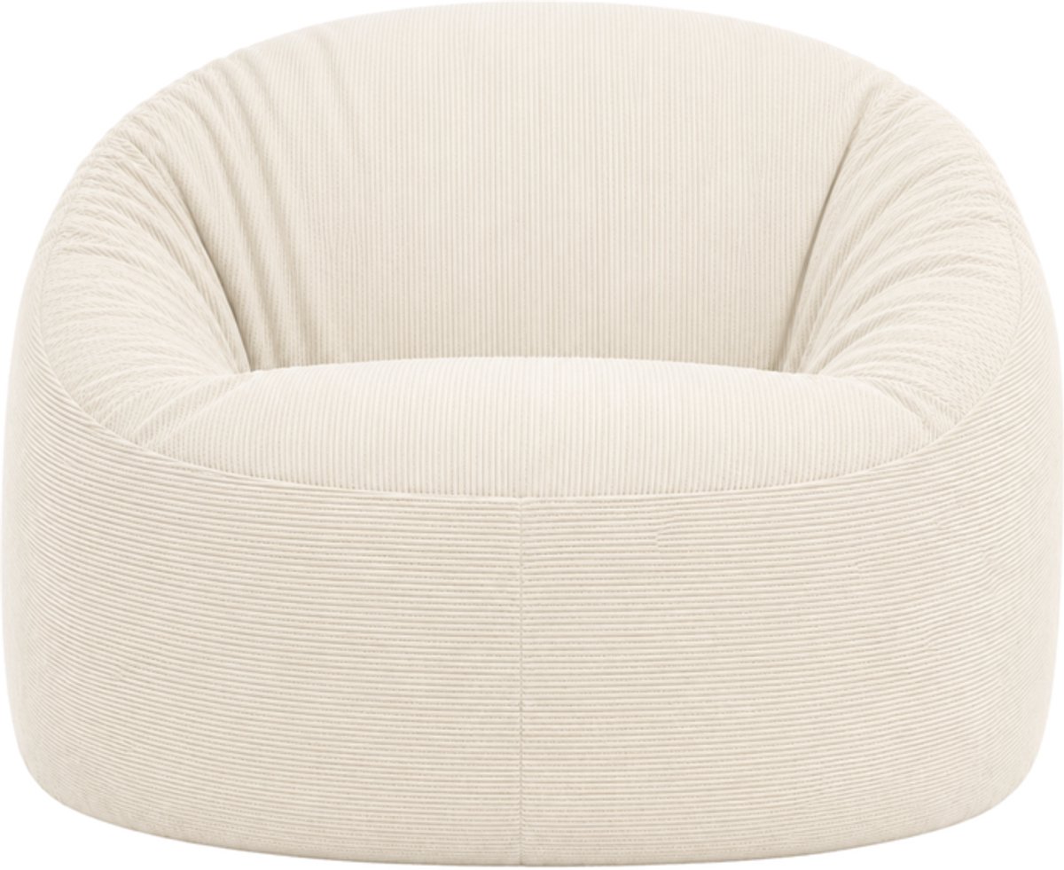Bananair - Zitzak afneembare hoes - ribfluweel - Wit - 100 cm