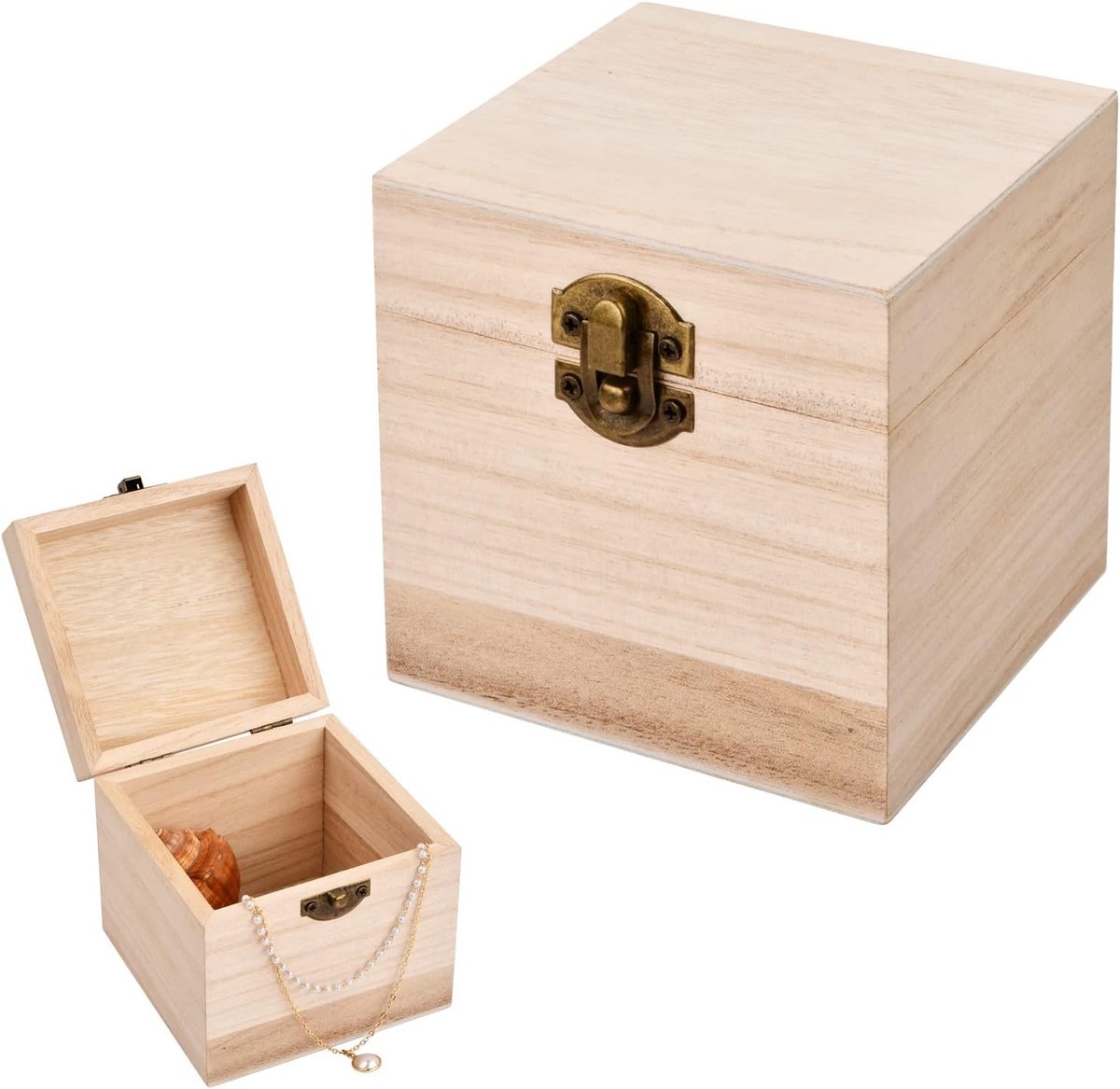 Natuurlijke Houten Opbergdoos met Deksel voor Sieraden, Decoratie en Cadeaus - Kleine Opslagoplossing