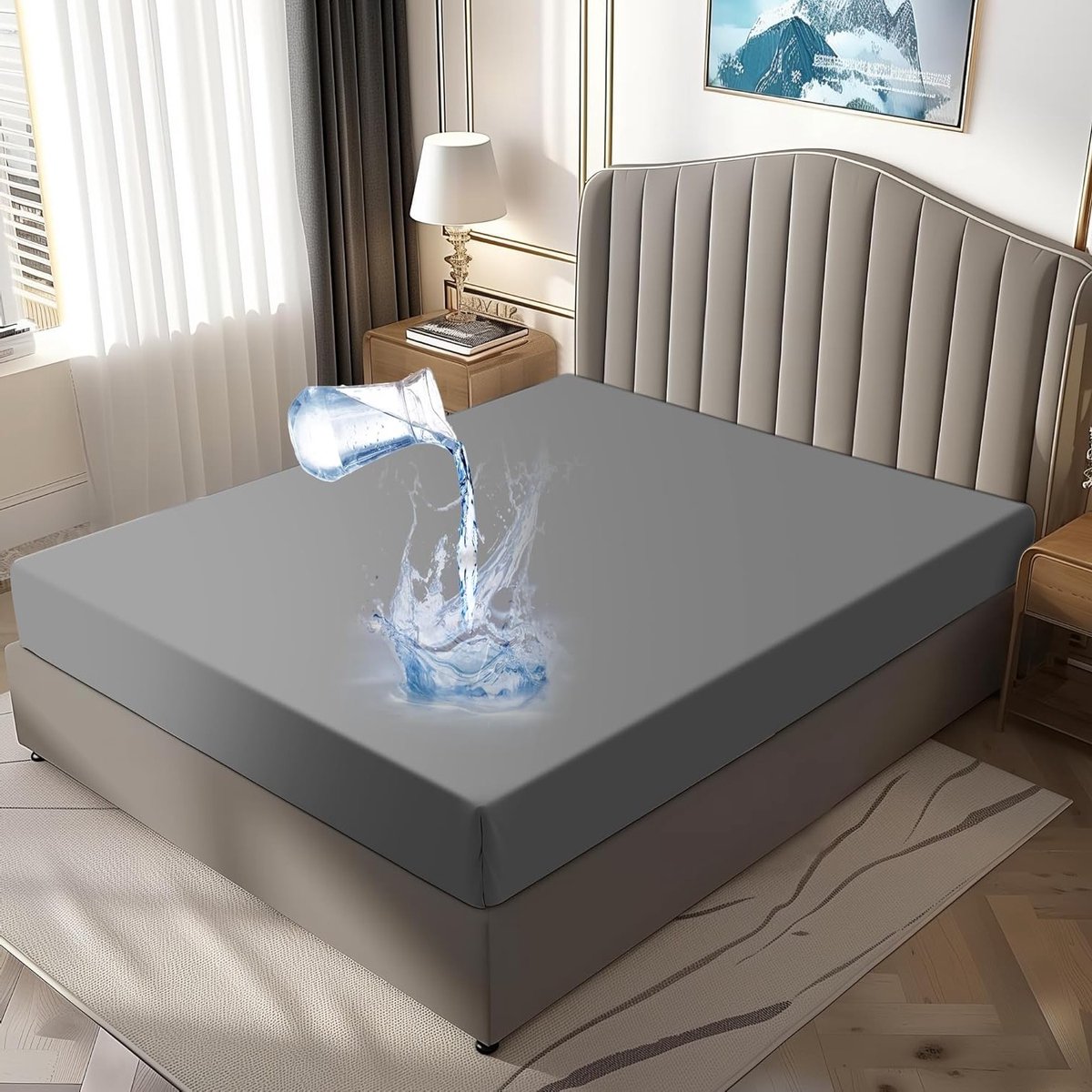 Waterdichte en Ademend Matrasbeschermer 140 x 200 cm, Wasbaar, Hygiënisch, Anti-Mijt, Incontinentie Pad