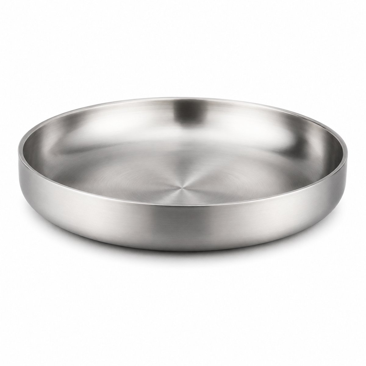 My Green Deal - RVS Diep Bord 21 cm - Dubbelwandig Pastabord - 304 RVS - Saladebord & Ontbijtbord - Zilver