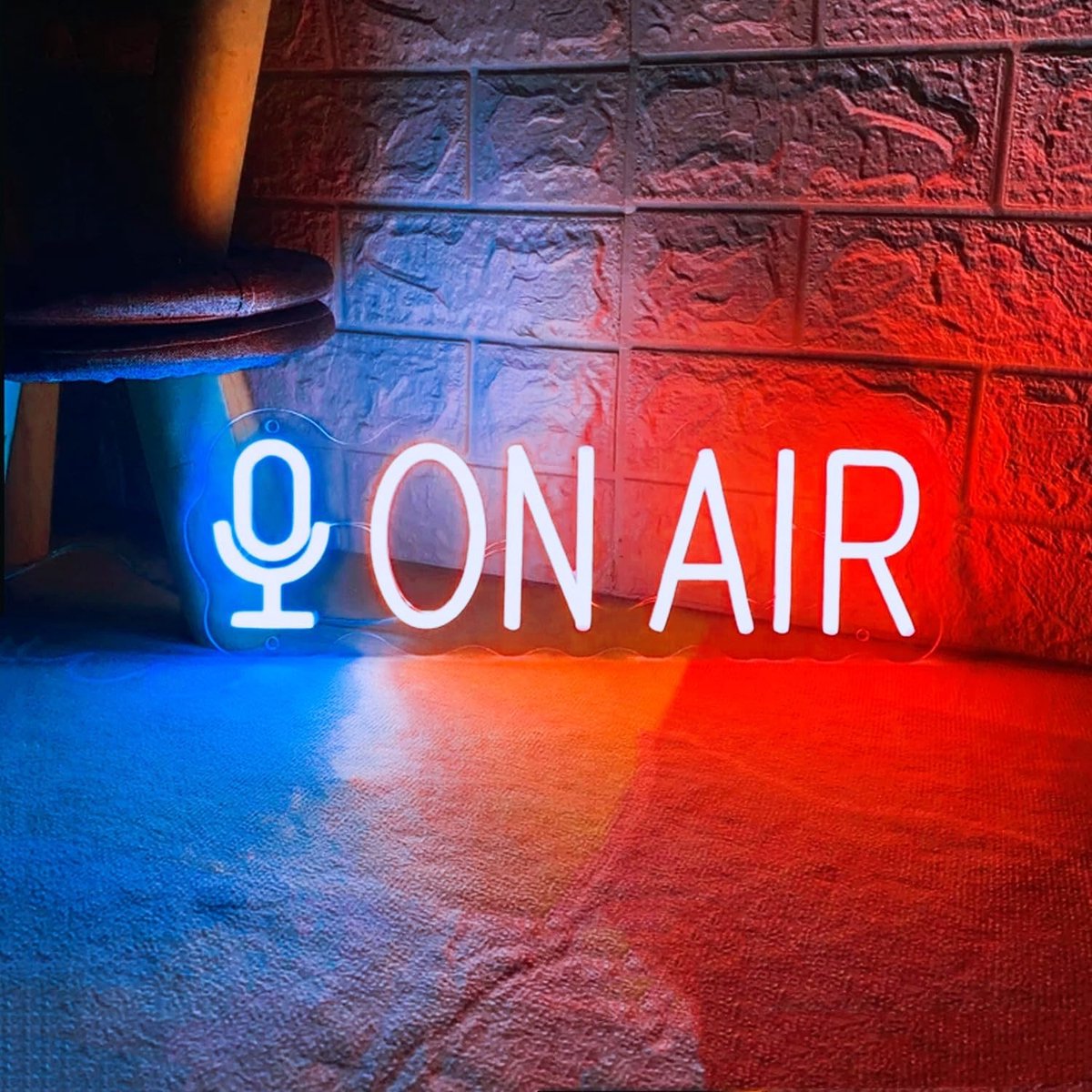 SnelShoppen - LED Acrylic On Air Neon Licht Sign Wanddecoratie met Dimmable Switch en 55 cm Pendelketting voor Radio, Kantoor, Winkel, Restaurant, Bar