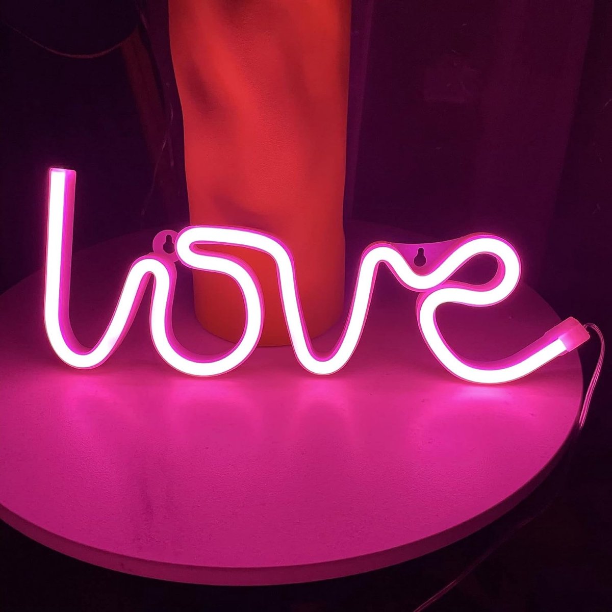 SnelShoppen - NIWWIN Neon LED Lights - Bedside Lamp, Battery Powered Neon Verlichting voor Slaapkamer, Kinderen, Feest, Decoratie, Kleur: Love, Perfec