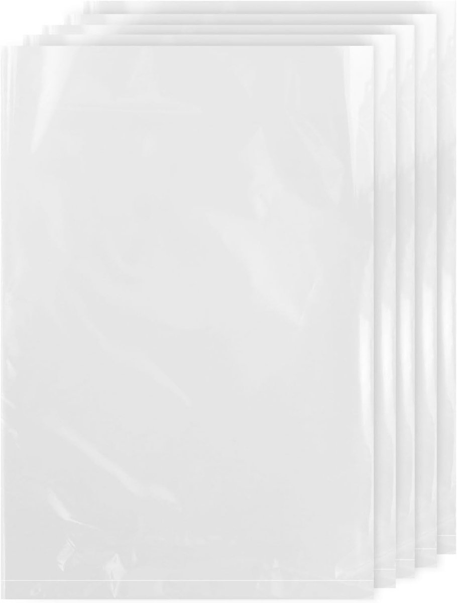 SnelShoppen - Set van 5 Grote Doorzichtige Opbergzakken 100 x 150 cm, Herbruikbare Plastic Tassen voor Dekbedden, Kleding, Huisdieren, Seizoensartikel