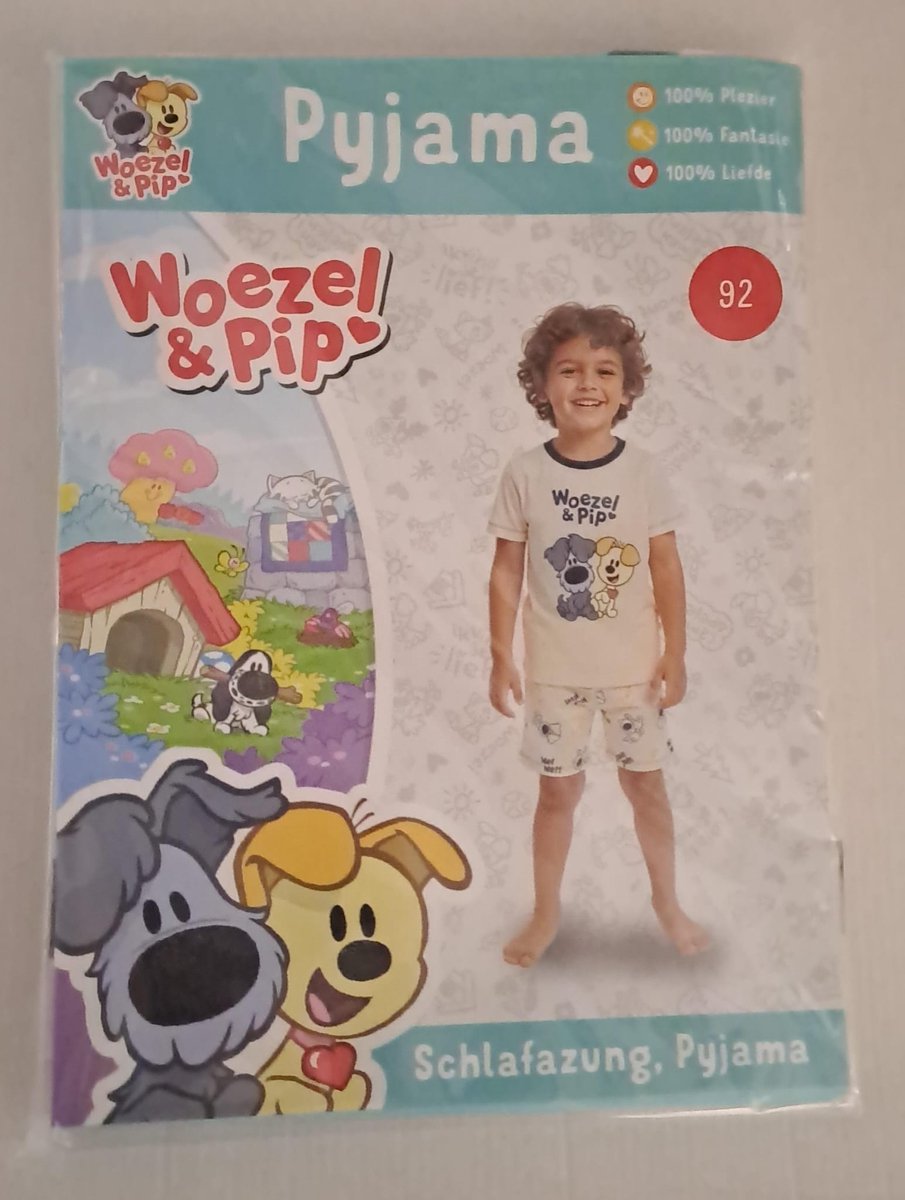 Woezel en Pip Pyjama Wit/blauw Maat 92
