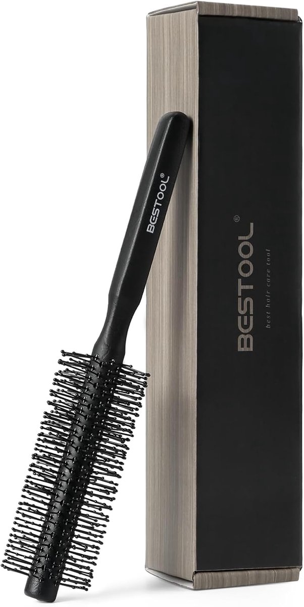 SnelShoppen - Kleine Ronde Haarborstel voor Korte Haar, Professionele Styling Brush voor Blow-Drying, Geschikt voor Bangs, Mannen Beards, Sferische Ny