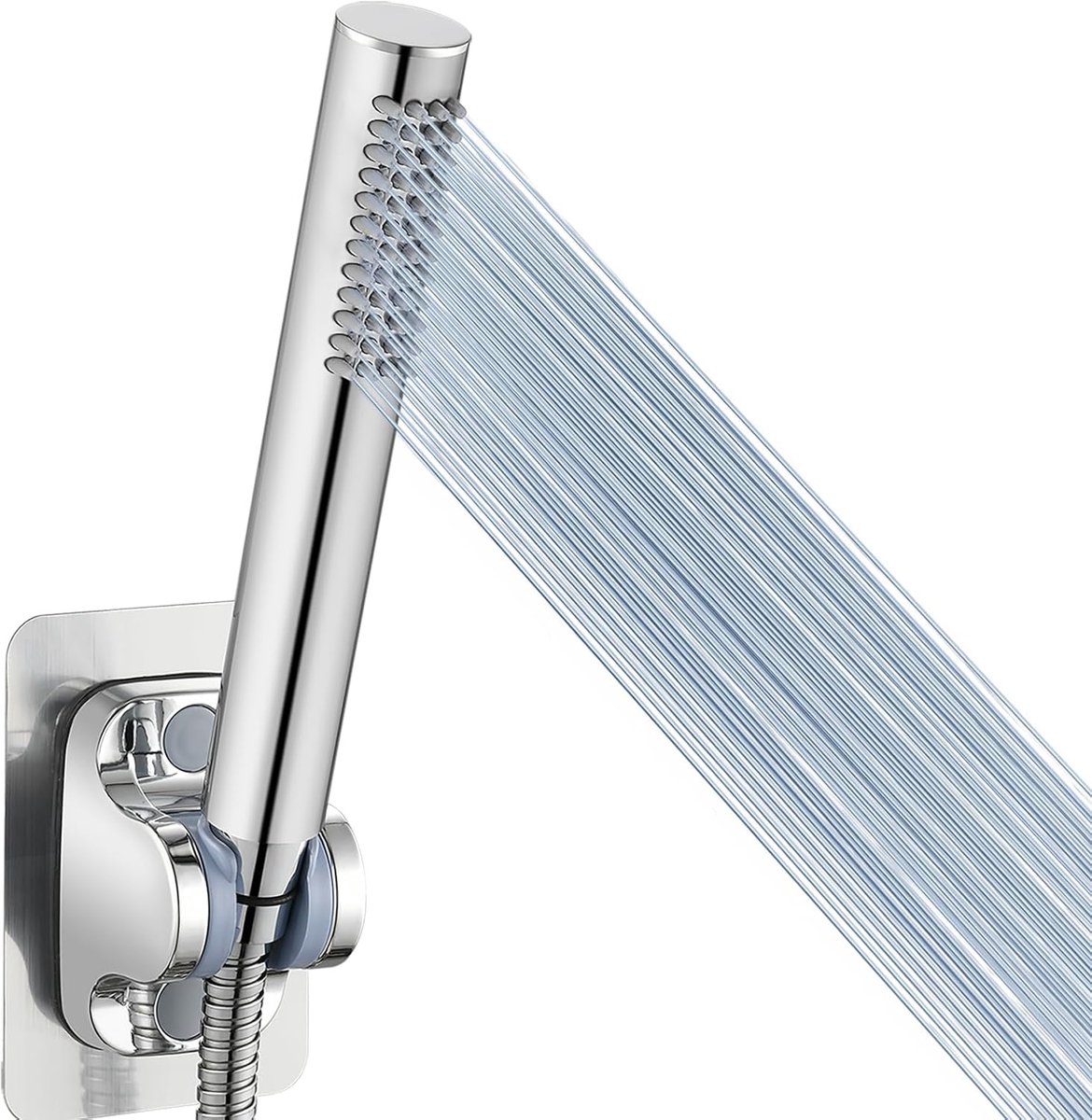 Thijox - Handdouche volledig metaal, Voolan hogedruk douchekop, chroom handdouche, massief messing, rond, ideaal voor badkamer, luxe douche-ervaring