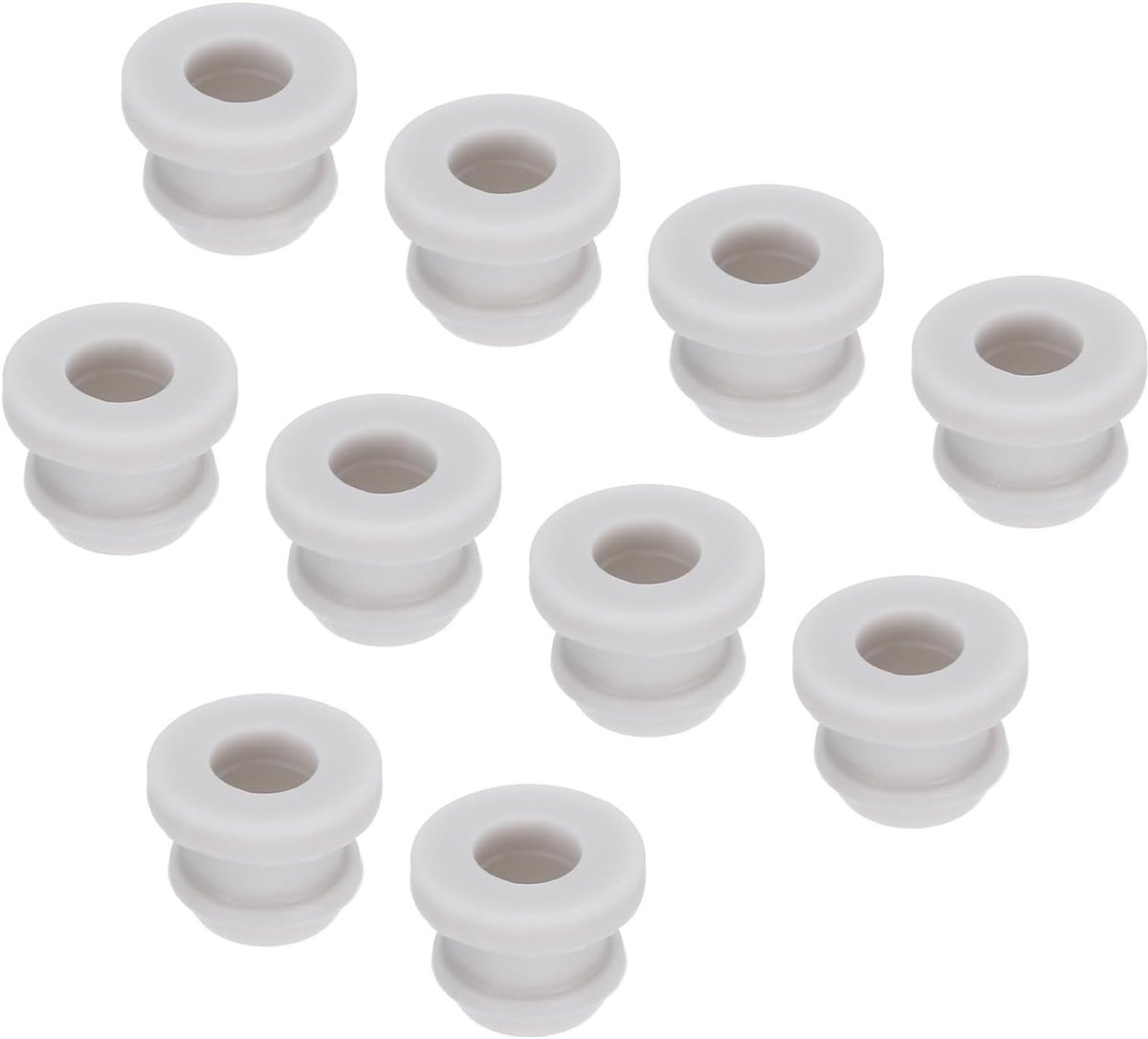 SnelShoppen - 20 Stuks Kabeldoorvoer Rubber 8mm - Slijtvast en Beschermend - Ideaal voor Elektrische Dozen en Houten Kasten - Grijs