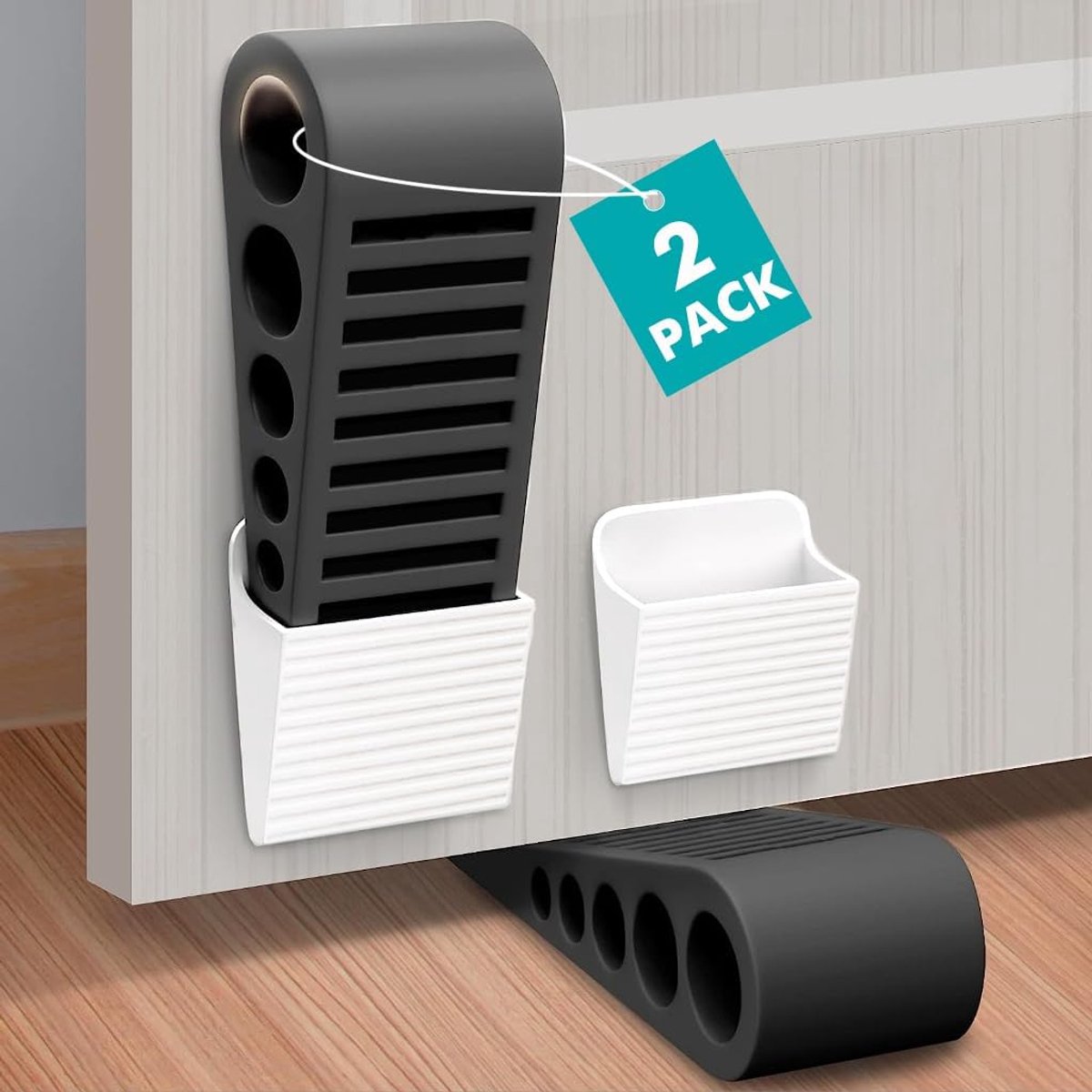 SnelShoppen - Deurstopper Wedge voor Vloer, Antislip, Duurzaam en Zwaar, Rubberen Wiggen voor Alle Oppervlakken, Ideaal voor Thuis, Kinderen en Sterke