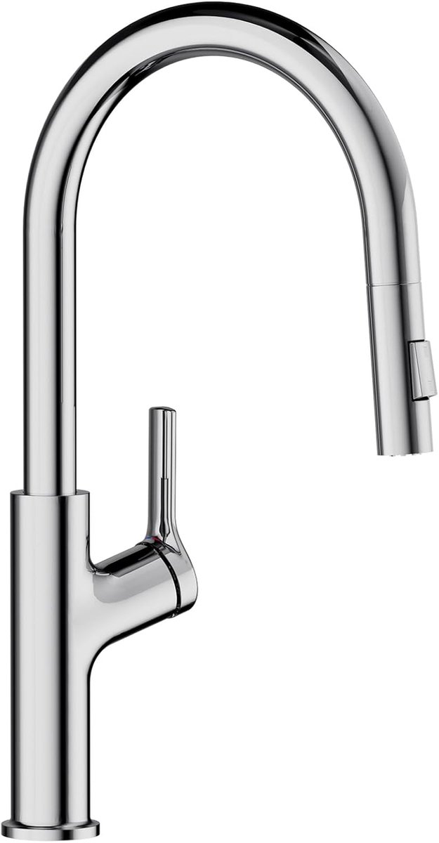 SnelShoppen - Keukenkraan Verlengbaar Zinklegering Mengkraan met Douchefunctie, 2 Waterstralen, Hoge Druk, 360° Rotatable, Chroom, Voor Keuken en Badk