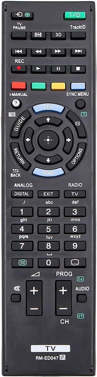 SnelShoppen - Vervangende Universele Afstandsbediening Compatibel met Sony BRAVIA RM-ED044 RM-ED052 RM-ED060 RM-ED061 RM-ED062 - Ideaal voor KDL TV's