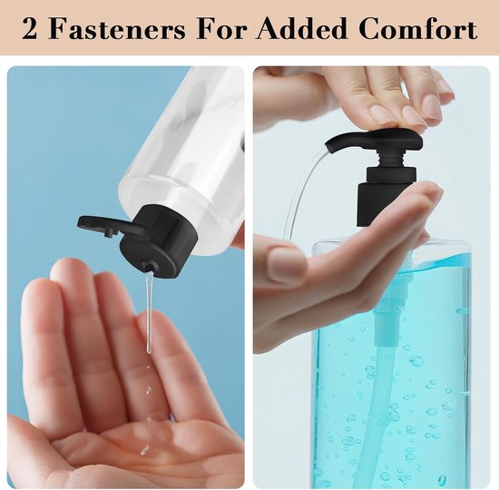 SnelShoppen - 7Pcs Lege Reisflessen Set 250ml met Flip Cap, Push Pomp, Trechter en Etiketten - Herbruikbare Plastic Flessen voor Shampoo, Lotion, Cosm — afbeelding 3