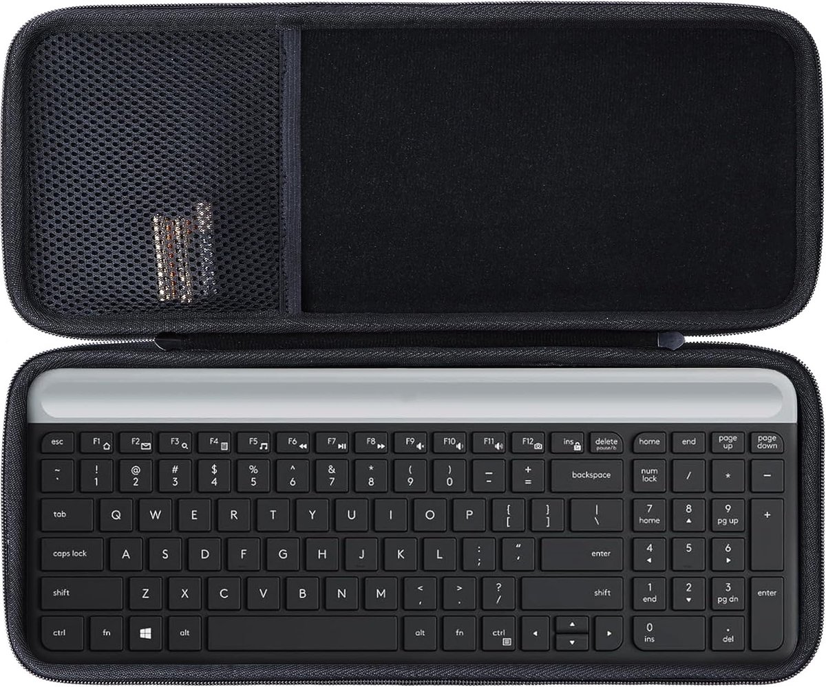 SnelShoppen - Hard Case voor Slim Keyboard en Muis Combo - Beschermhoes voor Logi MK470 - Nylon EVA - Graphiet - Ideaal voor Reizen en Opslag
