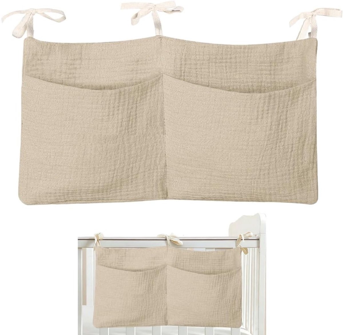 Hanging Organizer voor Babybed - 2 Stuks Verstelbare Opbergoplossing voor Luiers, Kleding en Speelgoed