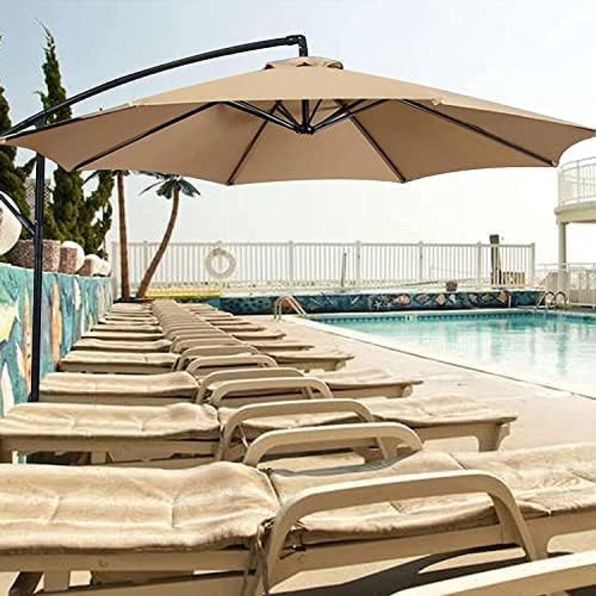 SnelShoppen - Outdoor Parasol Vervangcover 3M - Groene Parasolhoes voor Tuin, UV-bestendig, Eenvoudig te Installeren, Ideaal voor Buiten, Camping en T