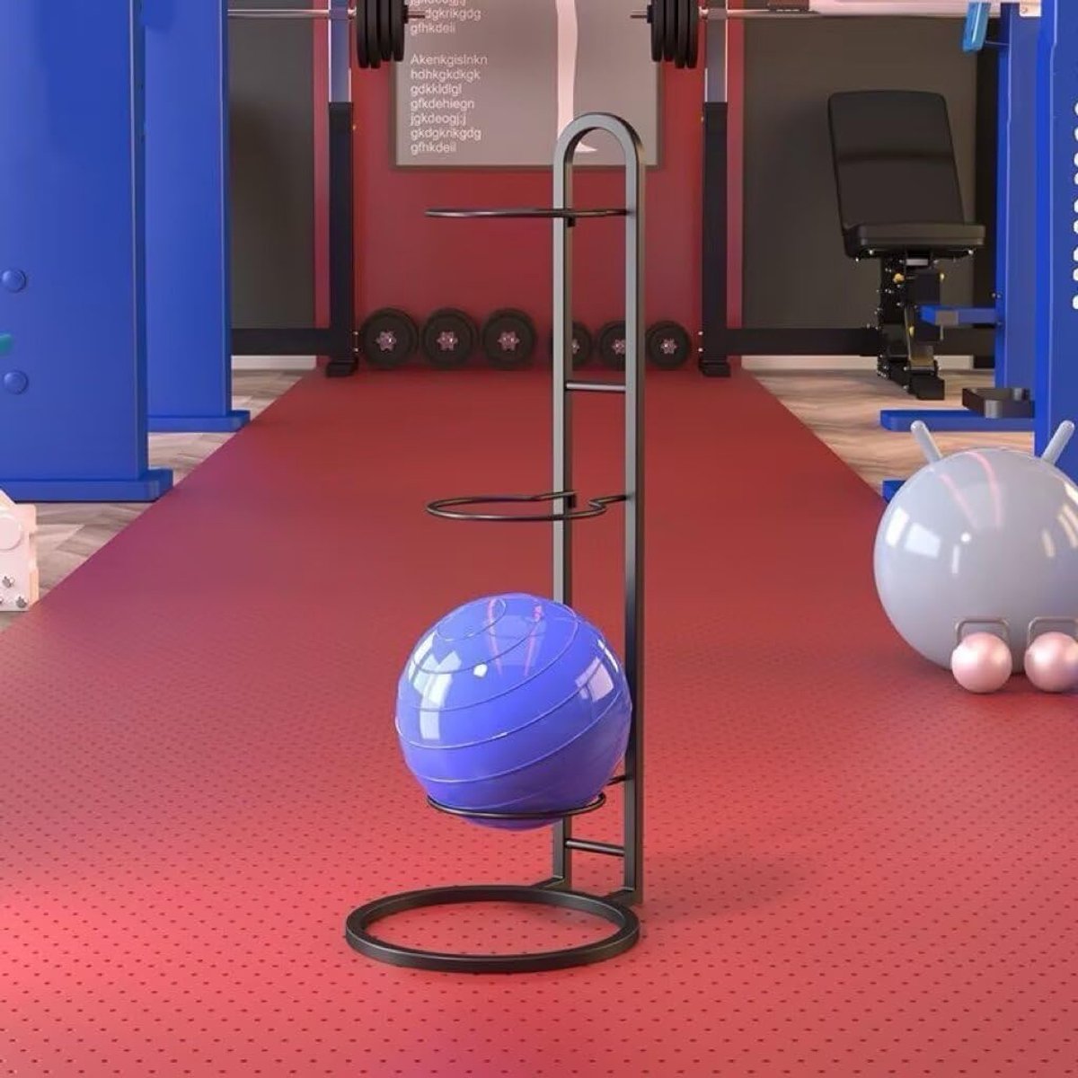 SnelShoppen - 3-Tier Ball Stand, Vertical Ball Rack, Metalen Ballenhouder, Ruimtebesparende Ball Storage, Verplaatsbare Ballenstandaard voor Voetbal e