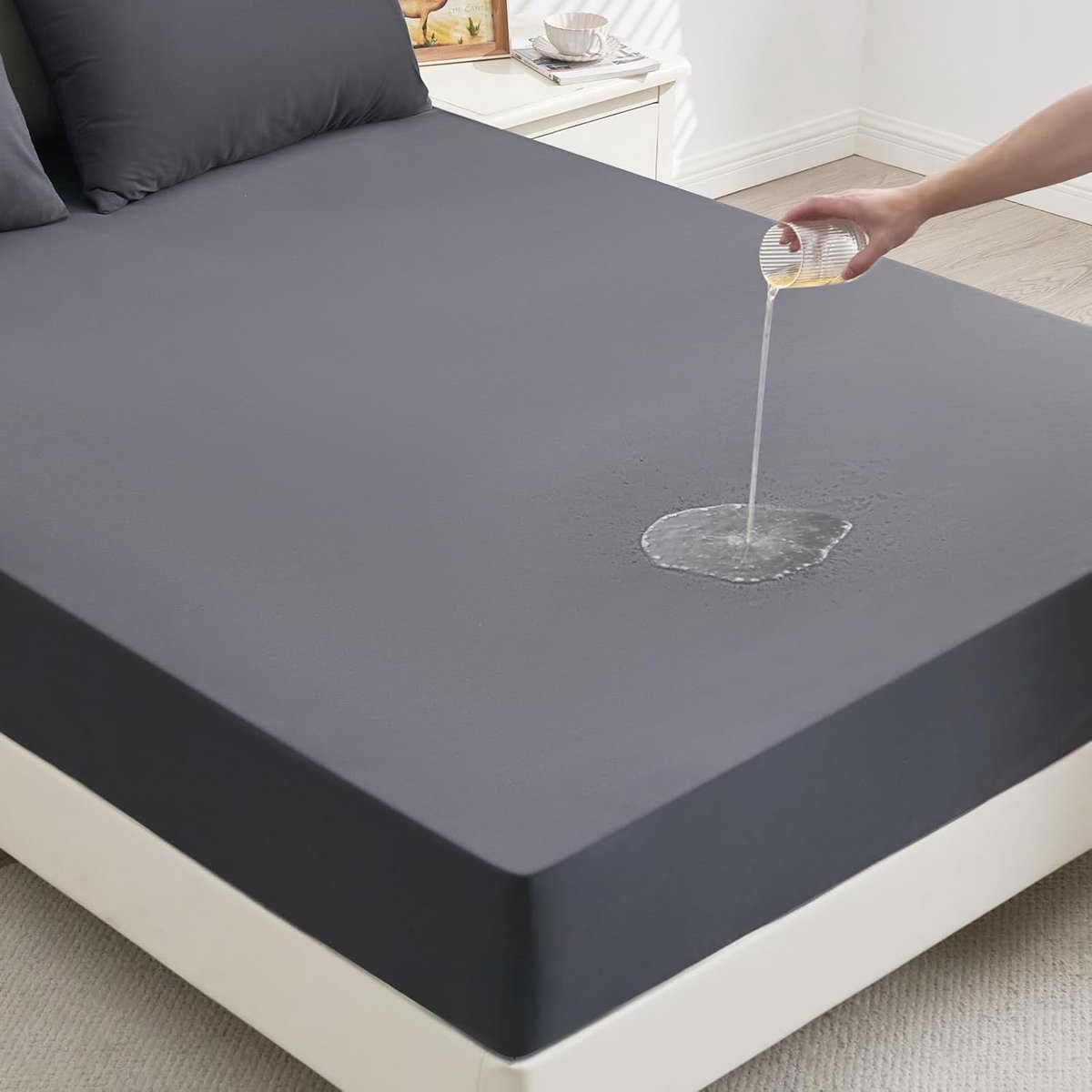 SnelShoppen - Matrasbeschermer 180x200cm Waterdicht Hoeslaken Ademend Matras Topper voor Matrassen tot 30cm Wasbaar Incontinentie Kussen Vochtbescherm