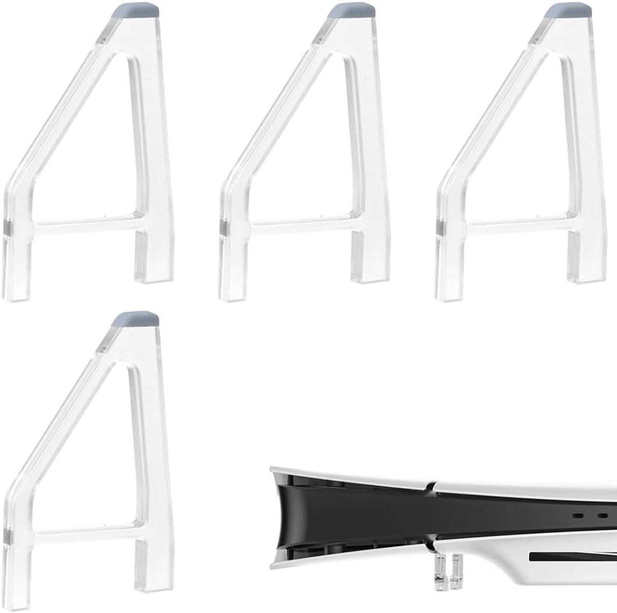 Accessoire set voor PlayStation 5 met 4 horizontale houders, eenvoudige koelvoeten en consolehouder voor optimale ventilatie en stabiliteit.