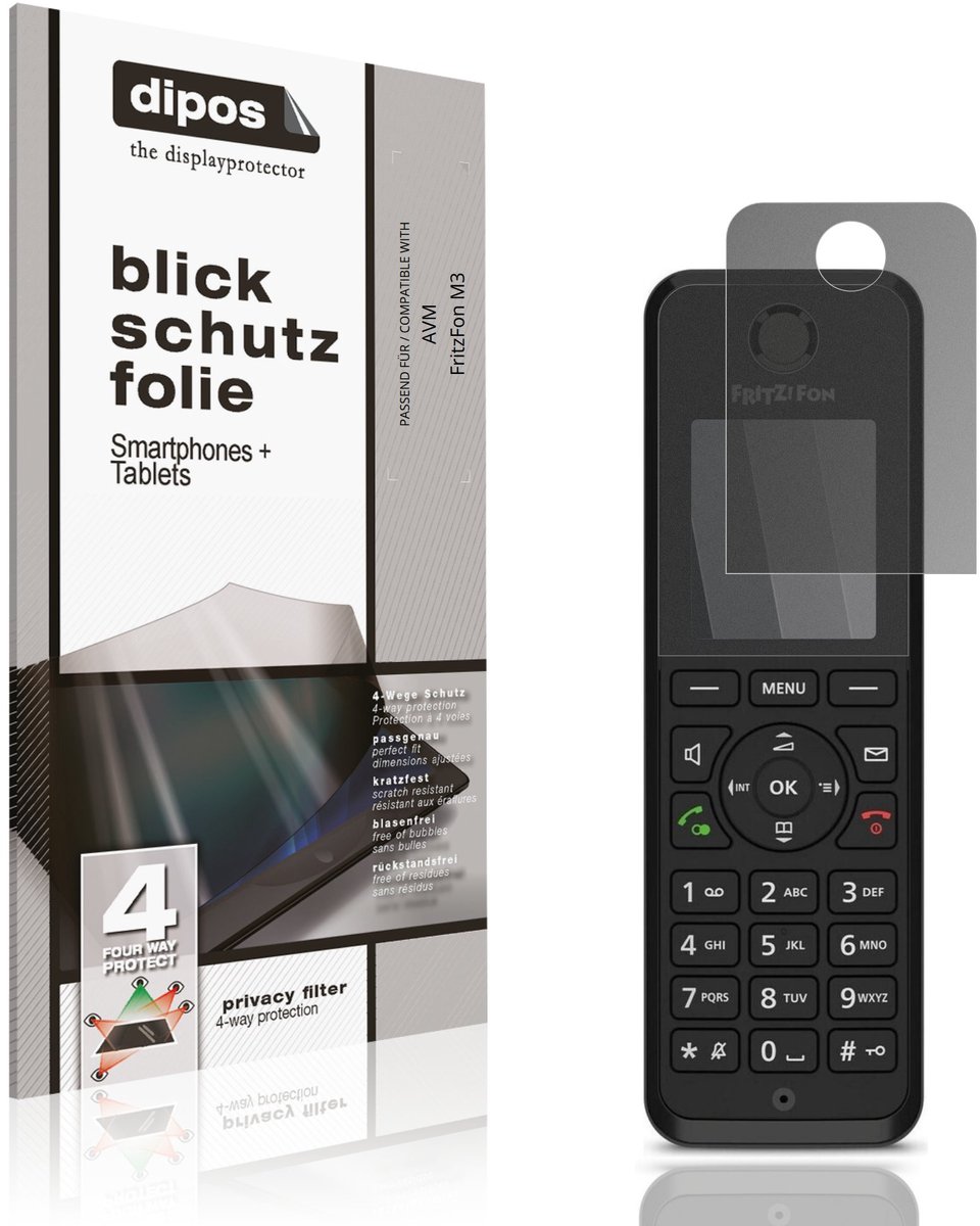 dipos – Matte Privacy Screenprotector geschikt voor AVM FritzFon M3 | Anti-Spy Beschermfolie