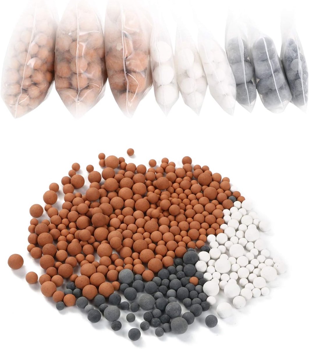 SnelShoppen - Ion Mineral Balls 9-Pack Vervangingsset voor Bio-Actieve Steen, Douchekop Anti-Limestone, PH Balans, Handdouche Ionfilter, Verwijder Chl