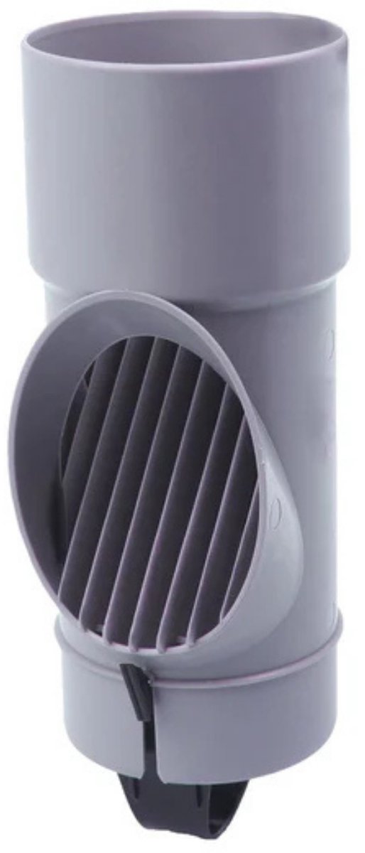 Dyka PVC bladafscheider Ø80mm grijs afvoerborstel - bladfilter - bladvanger - regenpijp filter- dakgootbeschermer -