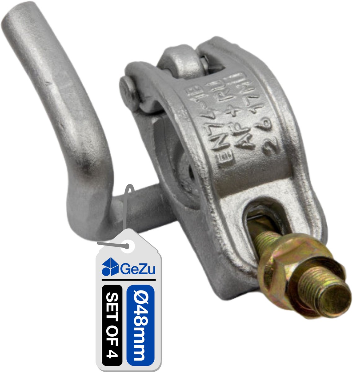 GeZu Impex Steigerkoppeling Thermisch verzinkt Set van 4 48 x 48 mm klem voor steiger koppelstuk constructiebuis