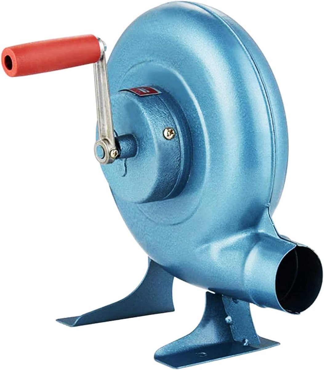 SnelShoppen - Hand Crank Blacksmith Forge Blower - Manuele BBQ Ventilator - 300W - Ideaal voor Koken, Kamperen, Barbecueën, Tuin en Feesten - Blauw