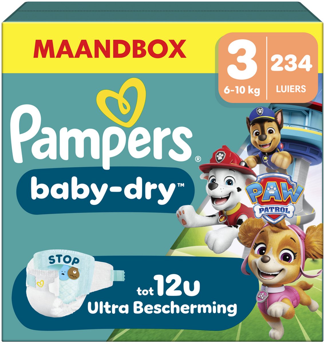 Pampers Baby-Dry Paw Patrol - maat 3 (6-10kg) - 234 Luiers - Maandbox