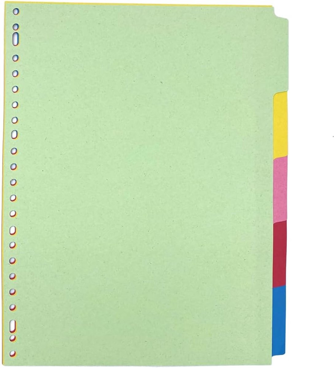 SnelShoppen - Kleurrijke Tabbladen A4 - 5 Kleuren - 5 Tabbladen - 23 Gaatjes - Ideaal voor Organisatie en Archivering