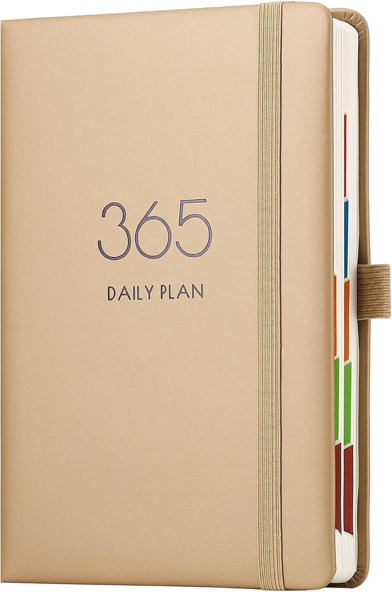 SnelShoppen - A5 Dagboek 2026-2027, Dag per Pagina Planner met Maandtabs, Kleurige Zijkant, Pennenlus, Achterzak en Elastische Sluiting, Perfect voor