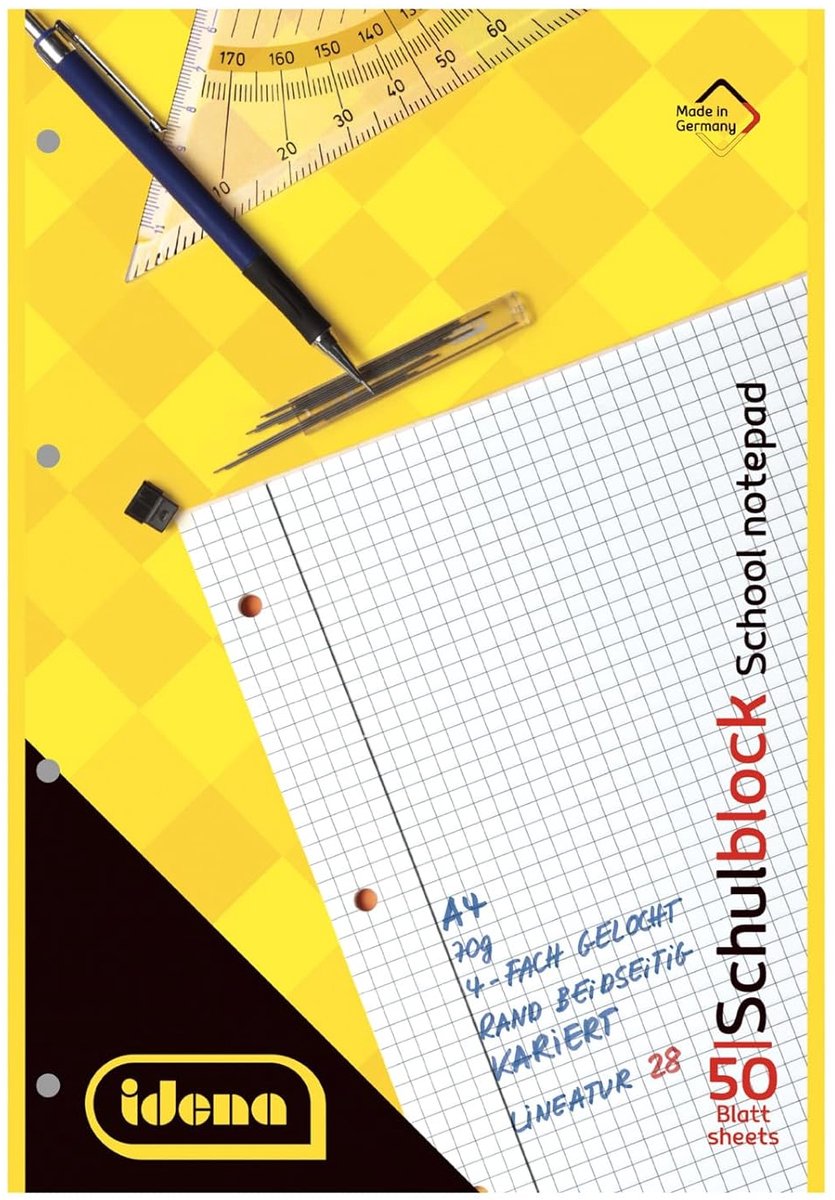 SnelShoppen - School Schrijfpapier A4, 50 Vel, 70 g/m², Vierkant, Perforeerbaar, Ideaal voor Huiswerk, Notities, Scholen en Kantoor
