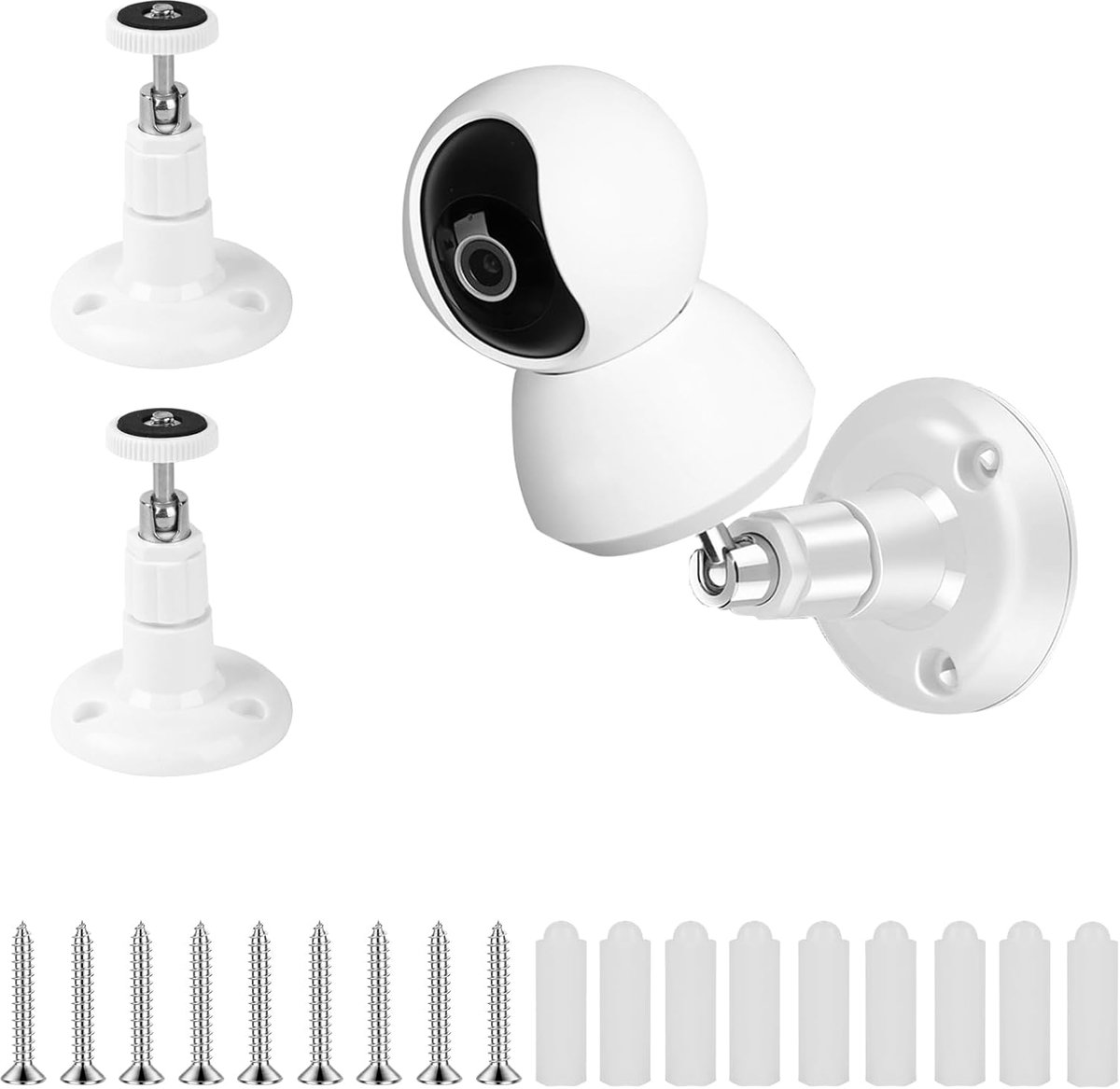 SnelShoppen - Set van 3 Ring Camera Houder Buiten Binnen - 360° Verstelbare Wandmontage Camerahouder voor Bewakingscamera's - Corrosiebestendig en Duu