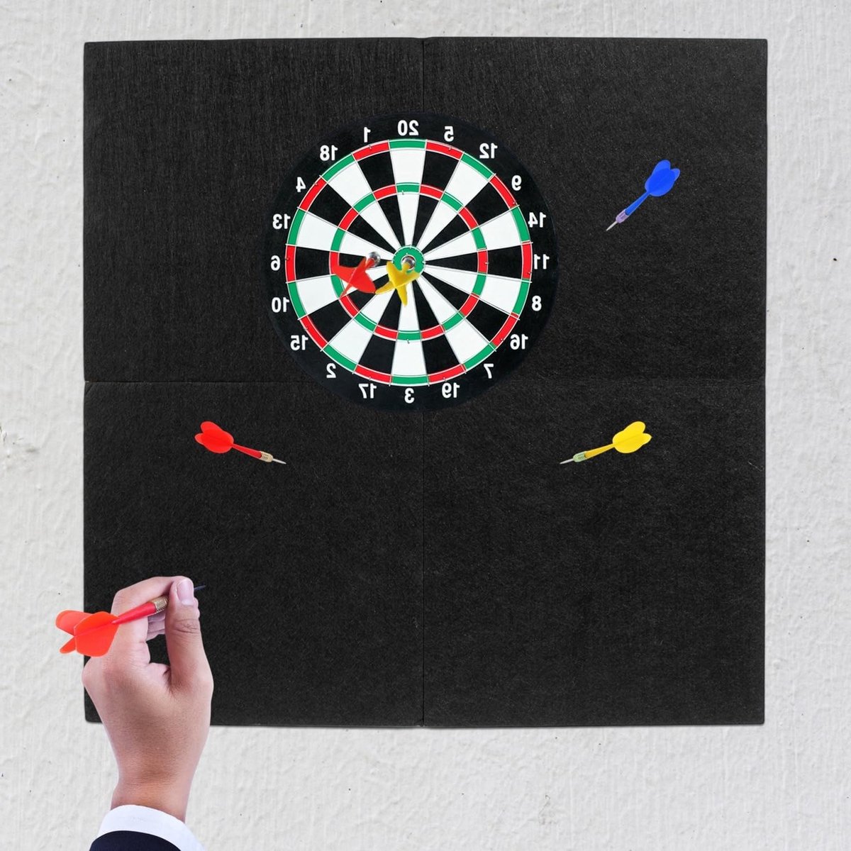 Dartbord Wandbeschermer van Vilt, 60 cm x 60 cm x 12 mm, Ideaal voor Wandbescherming en Geluiddemping, Perfecte Alternatief voor Kurkpanelen