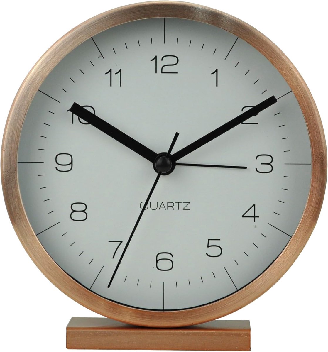 SnelShoppen - Retro Alarmklok Techno Line Model A - Analoge Klok met Creeping Second, Koper, Metalen Behuizing, 149x156x42mm - Perfect voor Thuis, Kan