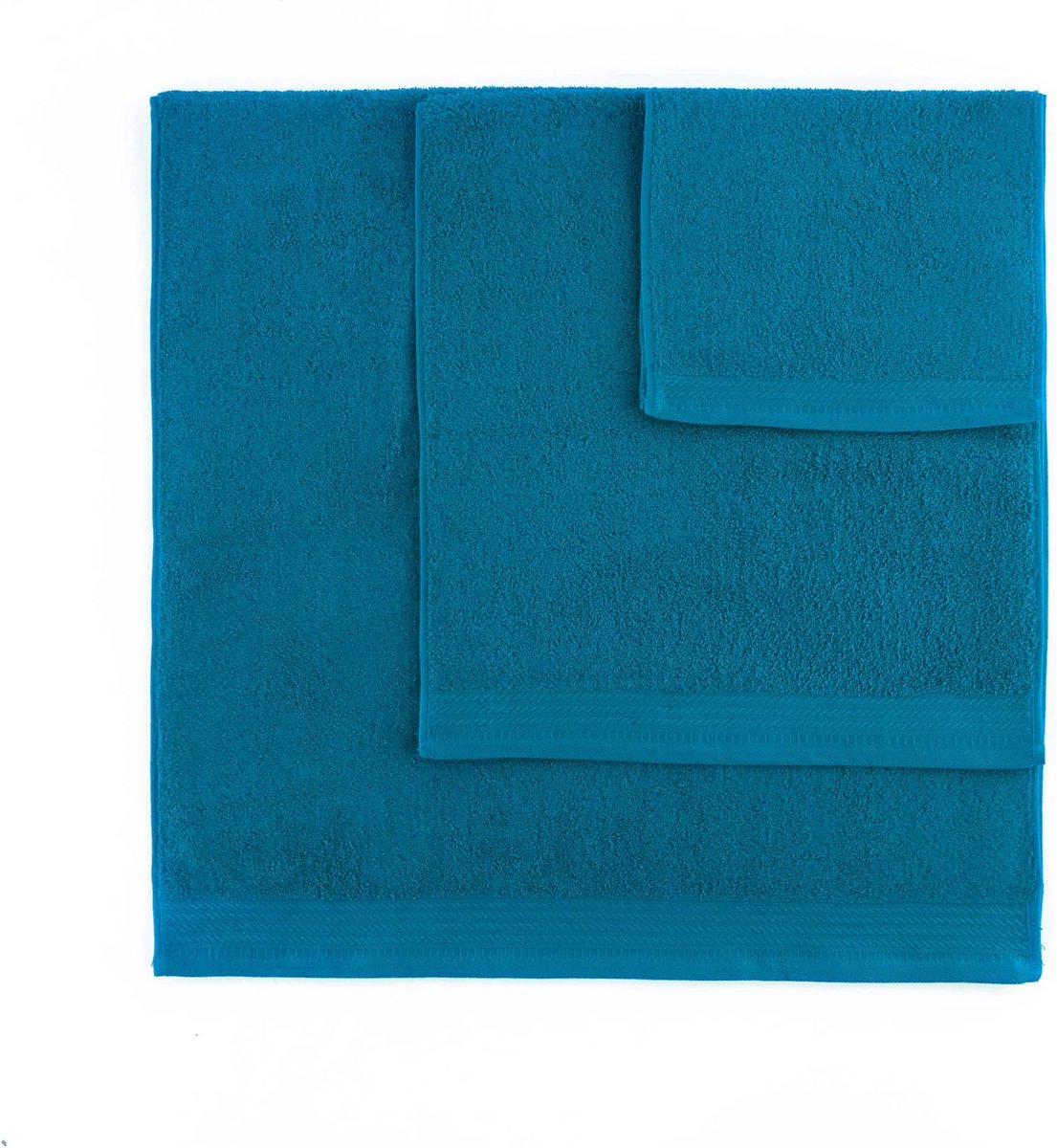 SnelShoppen - Premium Badhanddoeken Set - 2 Bidehanddoeken 30 x 50 cm - 100% Katoen - 600 g/m² - Sneldrogend en Zacht - Ocean Kleur - Ideaal voor Thui