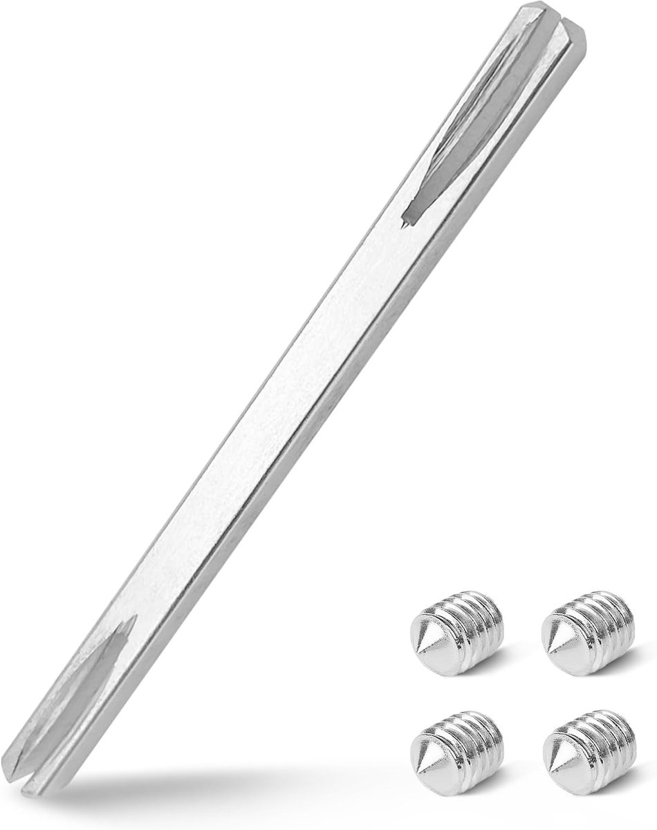 SnelShoppen - Push Pin 8mm x 120mm - Vierkante Pin voor Deurgrepen - Robuuste Stalen Constructie - Geschikt voor Binnen- en Buitendeuren - Set van 4 S