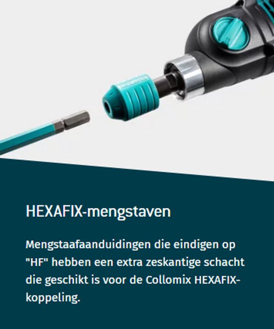 Collomix WK 120 HF - Menger - Hexafix Aansluiting - Professionele Prestaties van Merkloos — afbeelding 2