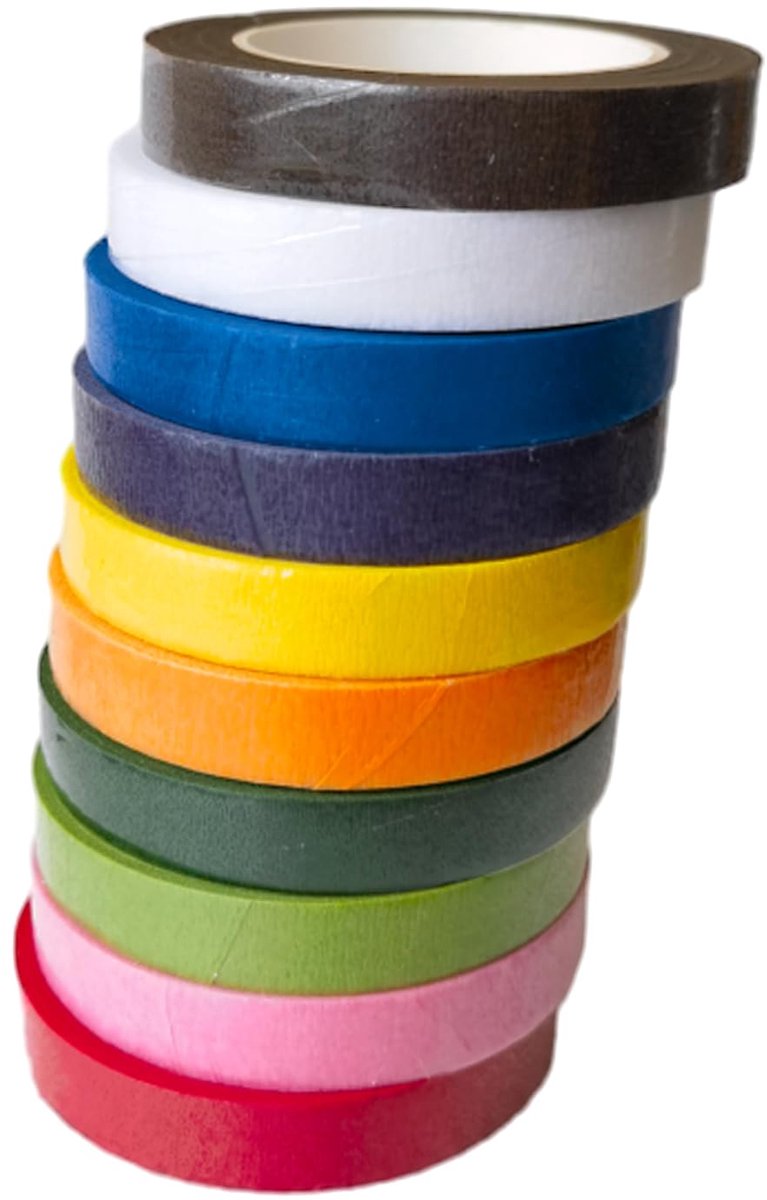 10 Rollen 12mm Bloemist Tape Bloementape Gekleurde Plakband Stem Wrap Boeket Tape Voor Doe-Het-Zelf Boeketten Stamwikkels Bloemisten