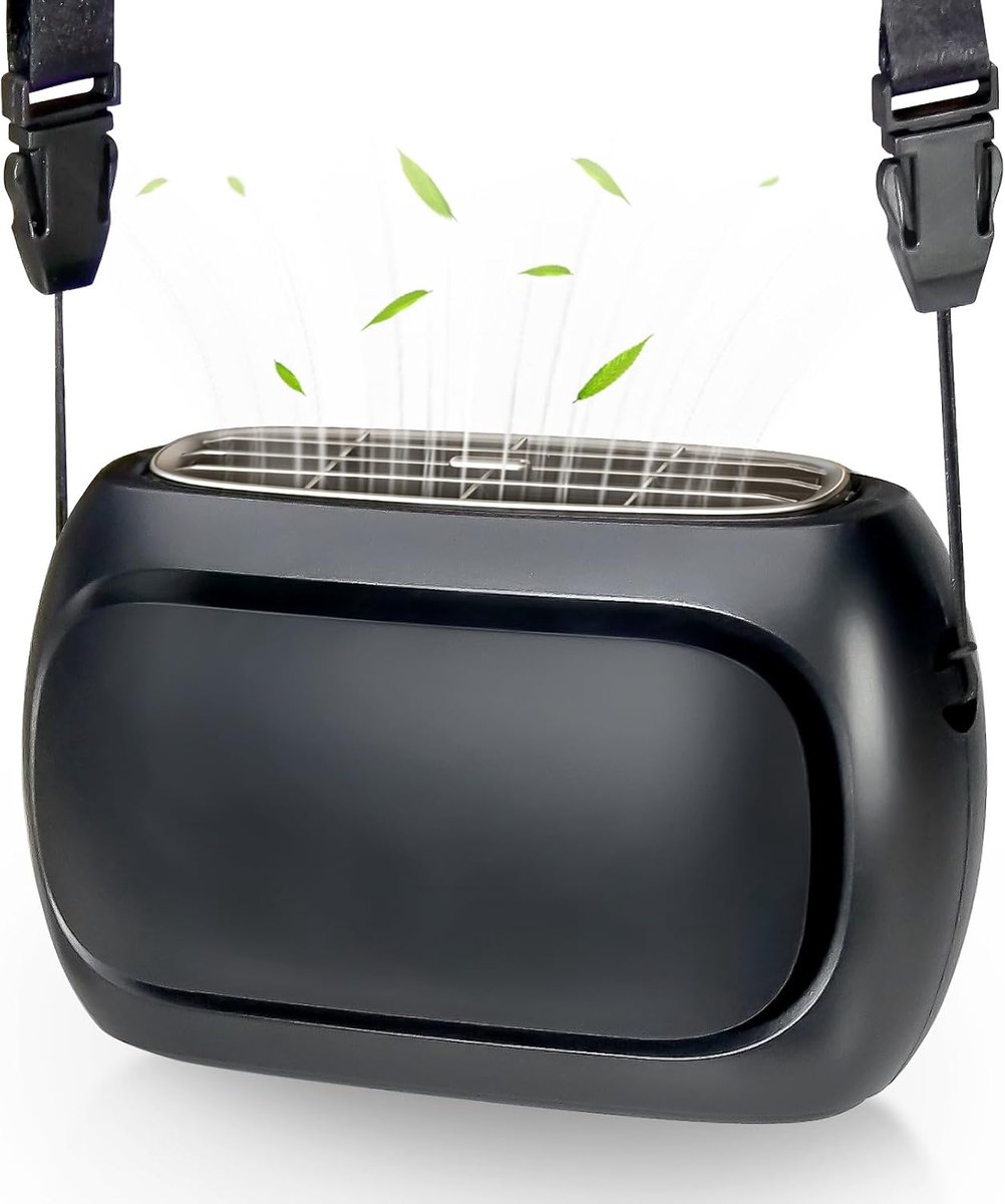 SnelShoppen - Mini-handventilator Draagbare Nekventilator - Persoonlijke Ventilator voor Feest, Camping, Tuin, Zwart - Compact, Lichtgewicht en Stil