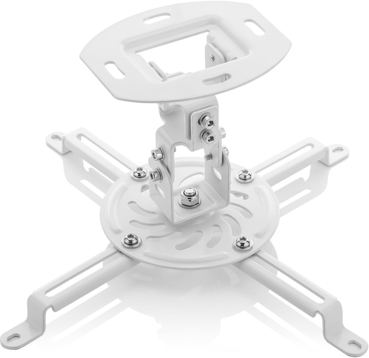 Universele Projector Plafondbevestiging - Draaibaar en Kantelbaar - Tot 13,5 Kg - Inclusief Kabelgeleider - Wit