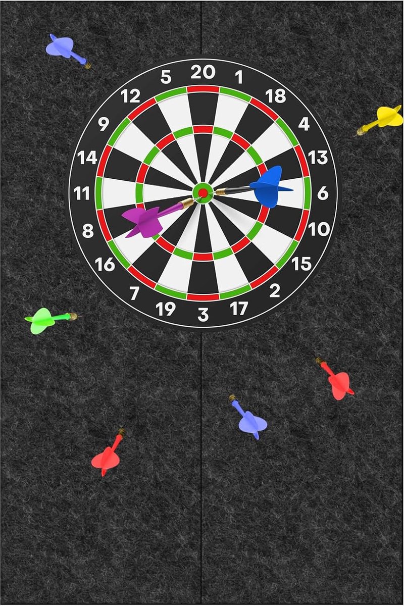 SnelShoppen - Dartboard Felt Wall Protector 60x90 cm - Zelfklevende Wandrand voor Kurken Dartbord - Zwart - Compleet Wandbescherming voor Feest en Spe