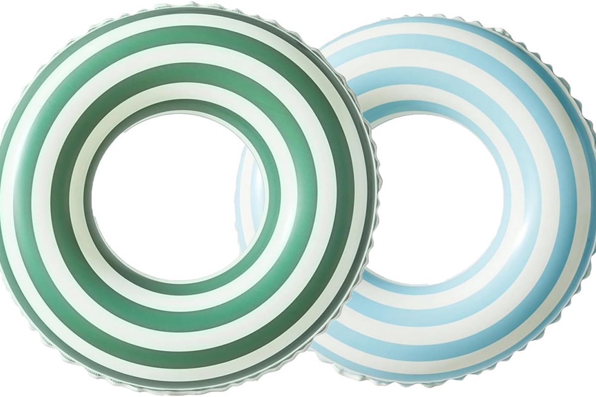 SnelShoppen - Inflatable Zwemring 2 Stuks Vintage Gestreept Opblaasbaar Water Speelgoed Zwembad Tube voor Zomer Pool Party, Kinderen, Strand, Feest, 9