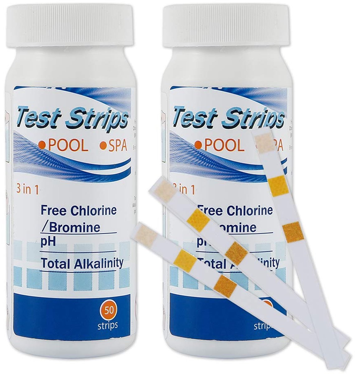 100 strips per verpakking - Waterkwaliteitsteststrips - 3-in-1 teststrips voor zwembadwater - Lichtgewicht en draagbaar - Snel en nauwkeurig - Gemakkelijk af te lezen - Geschikt voor zwembaden, spa's en whirlpools