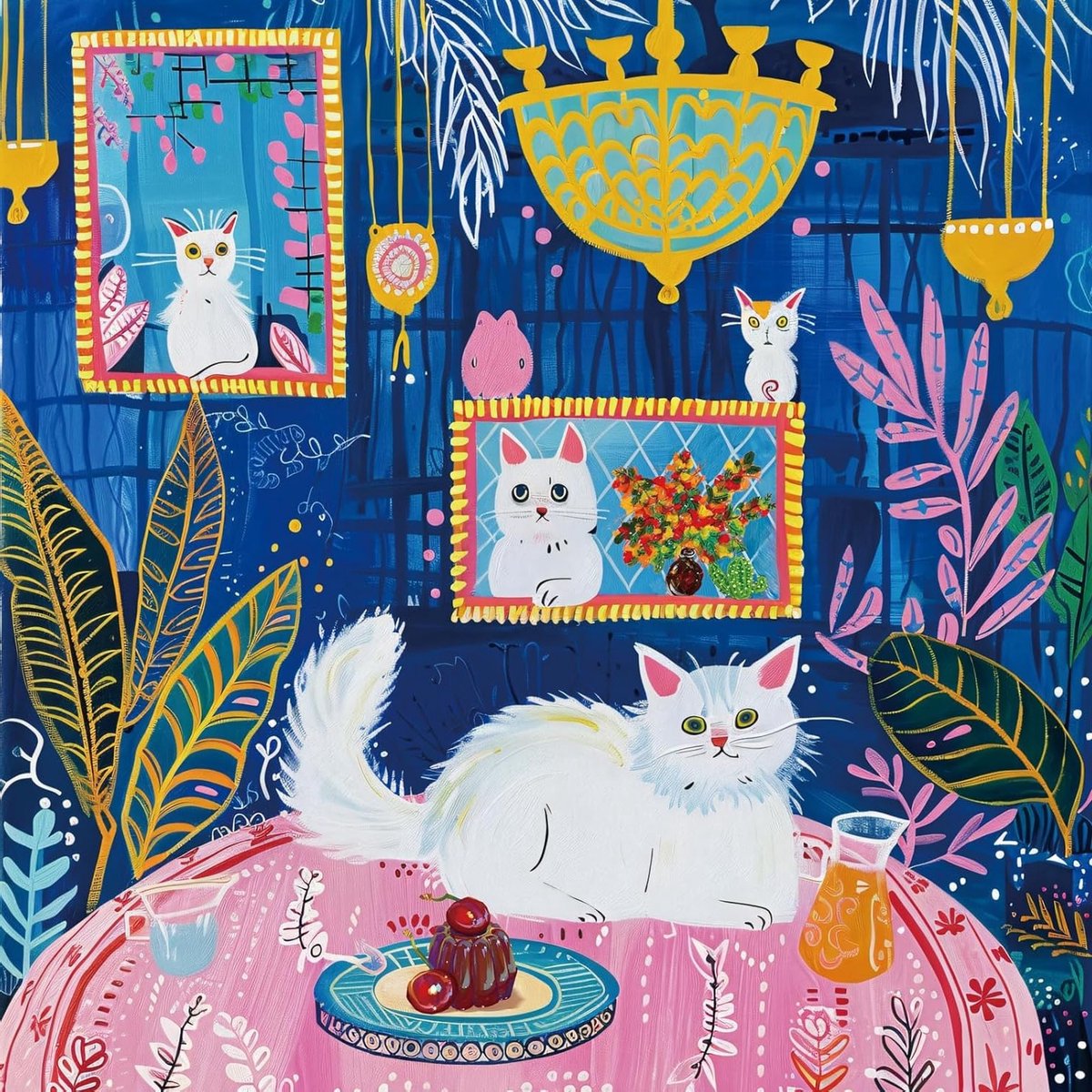 Puzzel met 1024 stukjes van een witte kat | Matte oliedruk, oogvriendelijk, stofvrij en uitstekende grip voor uren puzzelplezier