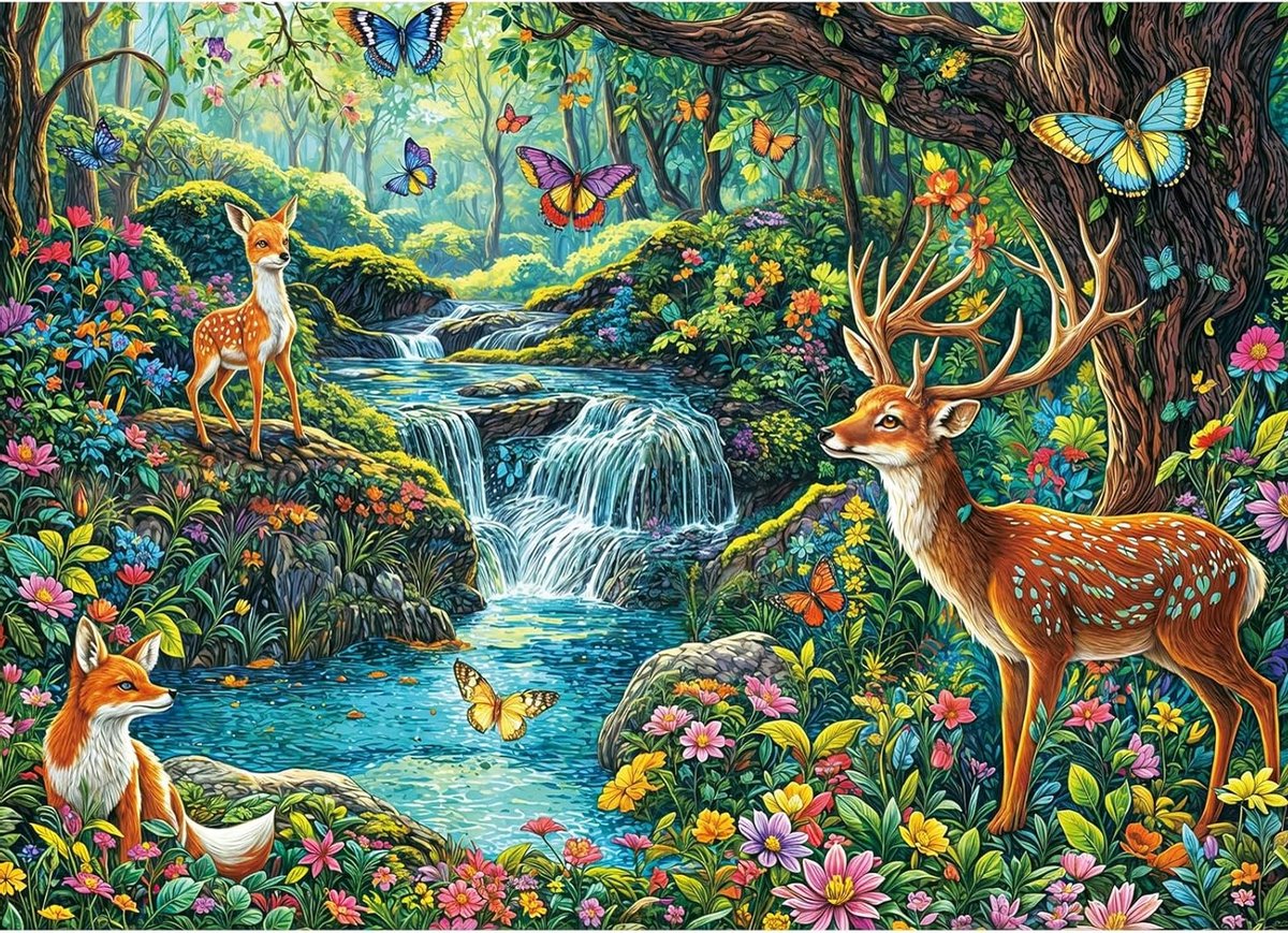 Puzzel 1000 stukjes van een boshert, perfect voor volwassenen en gezinnen, ideaal voor dierenliefhebbers en ontspanning
