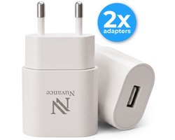 Nuvance Usb Adapter - 2 Stuks - Usb-A Oplader - 5W - USB Stekker & USB Lader - Opladers - Wit