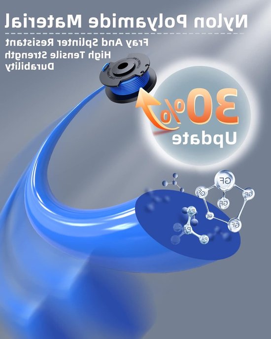 Set van 6 Nylon Draadspoelen voor Bosmaaier - 2 mm Dikte, Geschikt voor 18V, 24V en 40V Trimmers — afbeelding 2