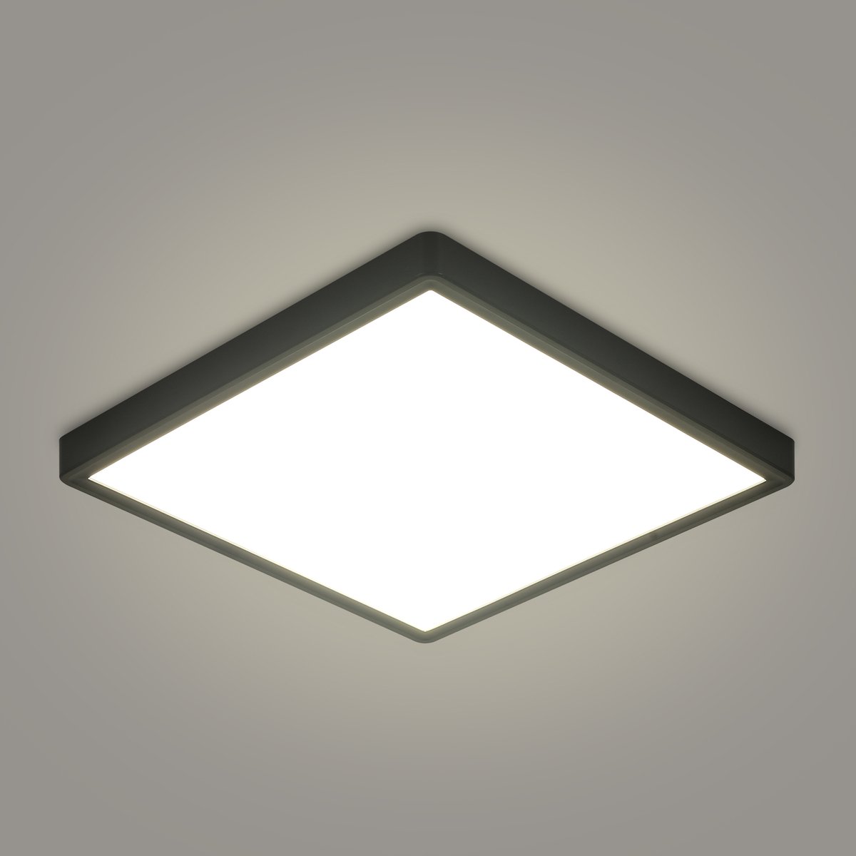 Riserva LED Plafondlamp Vierkant - 36W - 4050 lm - 4500K Neutraal Wit - 30 × 30 cm - Zwarte Plafondlamp voor Woonkamer, Slaapkamer, Keuken en Badkamer