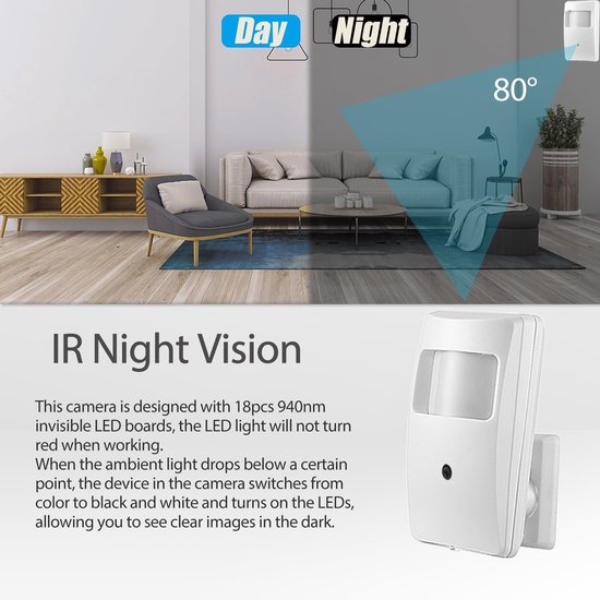 SnelShoppen - HD 5MP PIR Pinhole POE IP Camera met Onzichtbare LED Nachtzicht, 3.7mm Lens, Compact Beveiligingscamera voor Binnengebruik, H.265 Techno — afbeelding 5