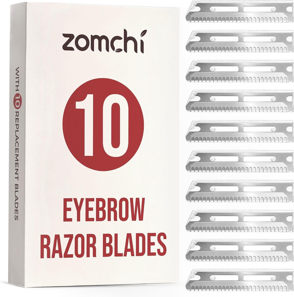 SnelShoppen - Eyebrow Razor Blades - 10 Vervangende Mesjes - Geschikt voor de meeste Epileerapparaten - Compact en Gebruiksvriendelijk - Zilver